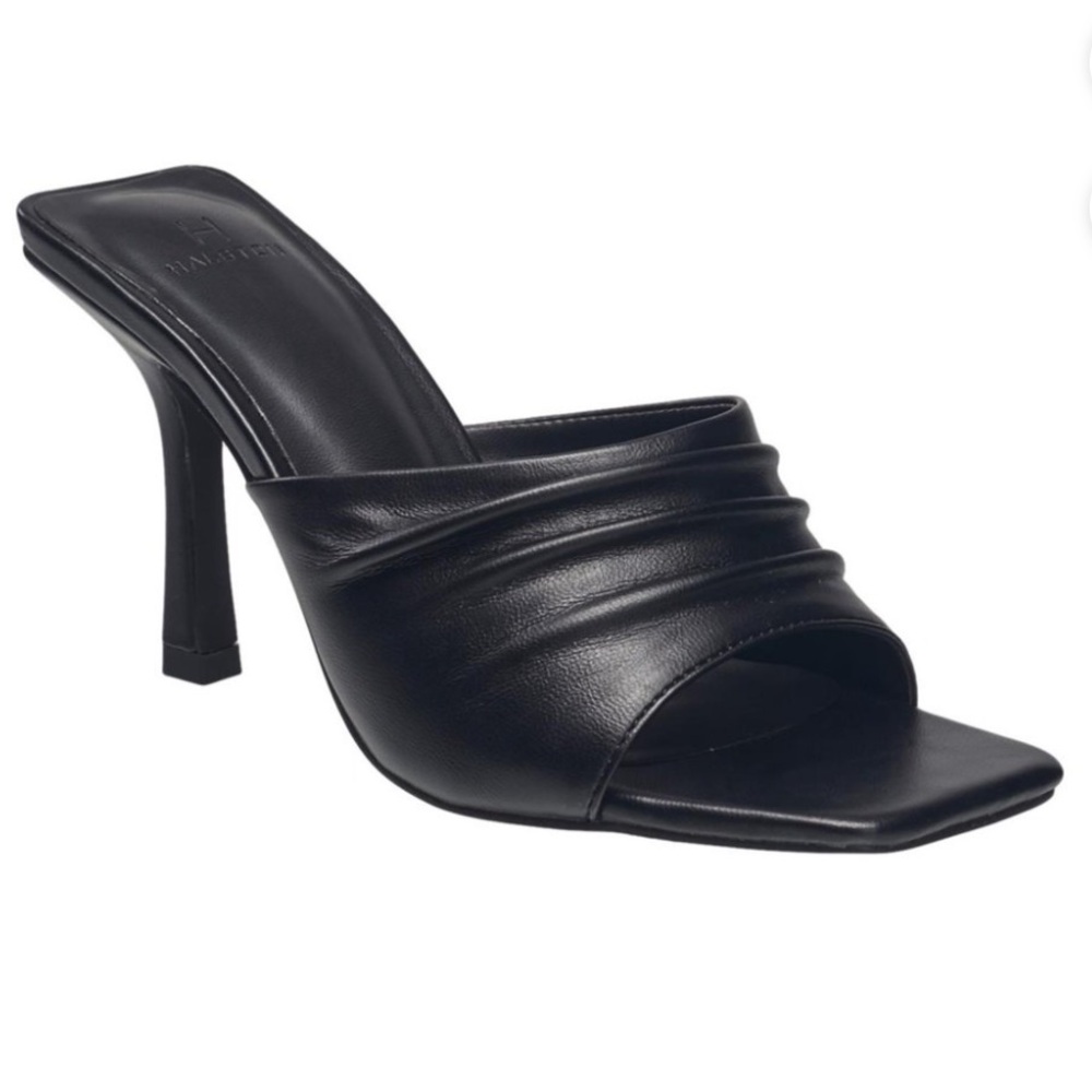 H by Halston Black Heeled Mules